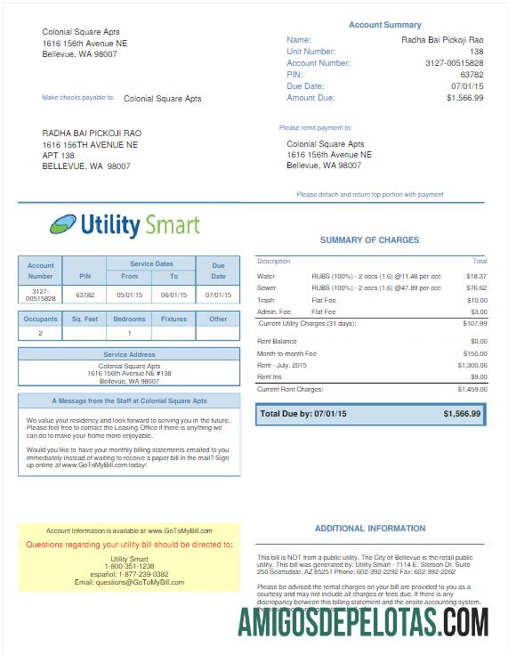 Para baxiar REINO UNIDO UTILITY SMART Utility Bill Word e modelo PDF